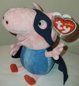 Ty Beanie Baby George In Super Hero Superhero Costume Uk Peppa Pig Mwmt Ebay