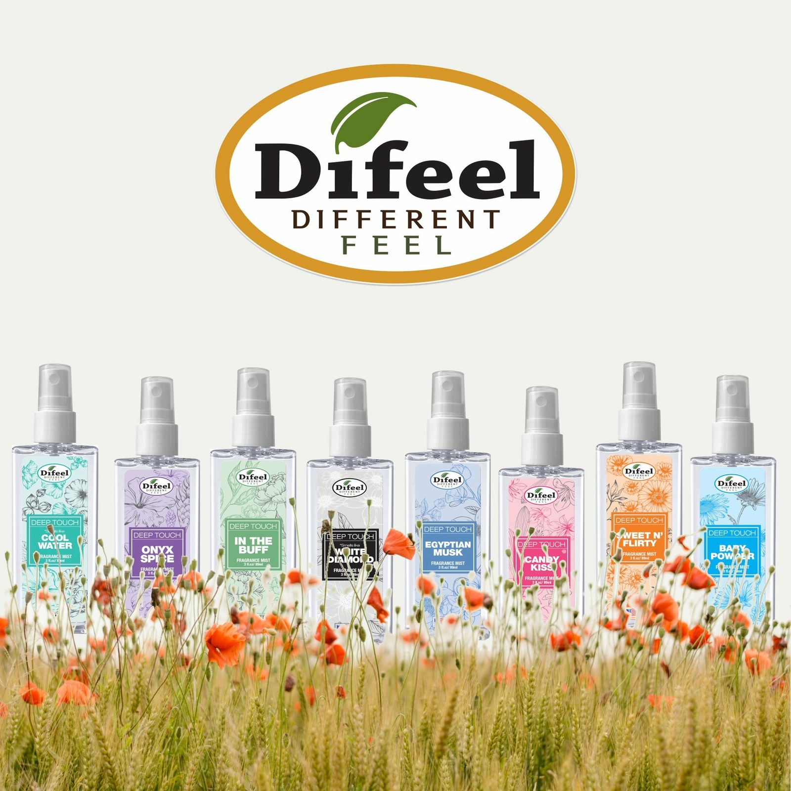 Difeel Deep Touch Body Mist Spray - Egyptian Musk 3 Ounces