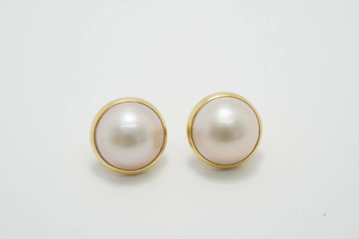 Mabe pearl hotsell earrings gold