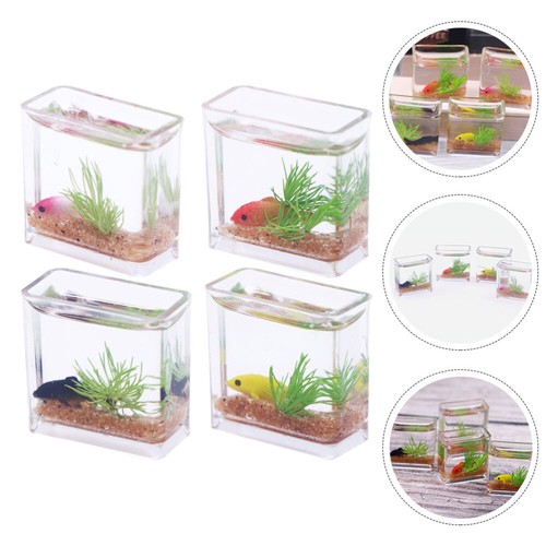 4 Pcs Goldfish Tank Model Household Micro Landscape Ornament Ornaments
