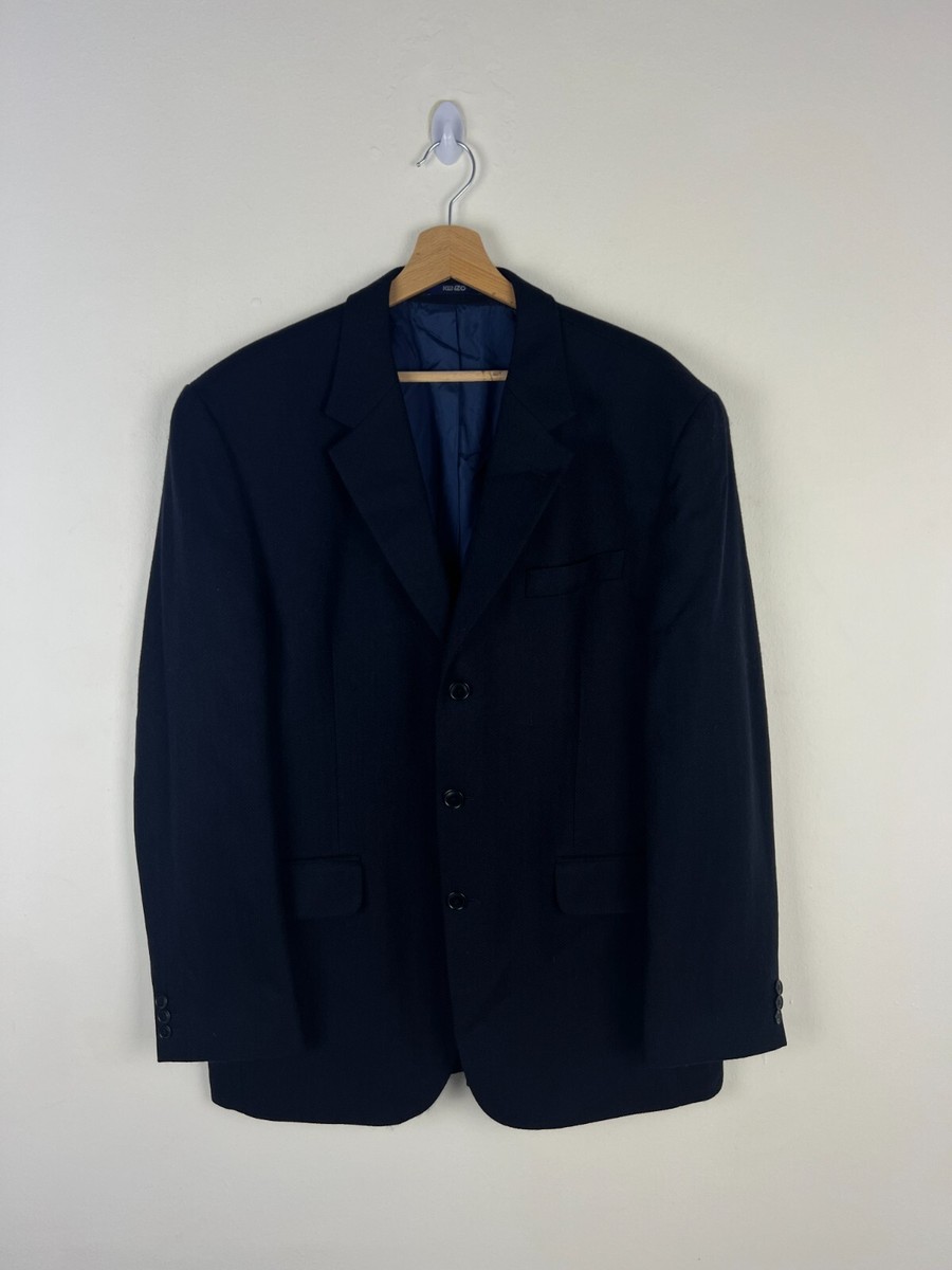 Kenzo Wool Blazer Coat 100% Wool Size 54 Navy Blue Men's | eBay