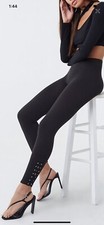 Publik Black High Waist Leggings With Lace Up Detail Size Small