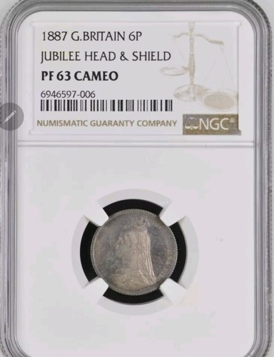 1887 Sixpence NGC Graded PF63 Cameo Proof 6d Münze Auswahl PF Münze - Bild 1 von 2