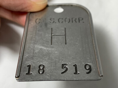 Vintage C.I.S. Corp ID / Badge / Hang Tag / Identification Tool Equipment Marker