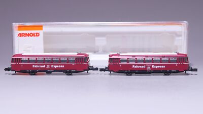 Spur N Arnold 0321 Schienenbus Set VT98 Fahrrad-Express DB 798 in OVP #NN_813