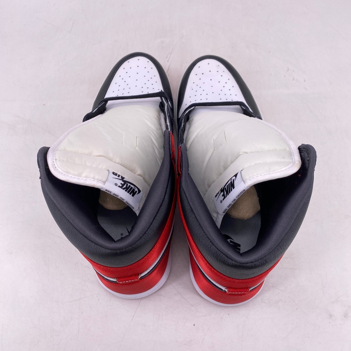Size 12 - Air Jordan 1 Retro High Satin Black Toe W for sale