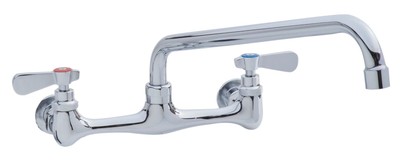 Kratos Commercial Wall-Mounted Kitchen Faucet with 8'' Centers and 8'' Swing Spout