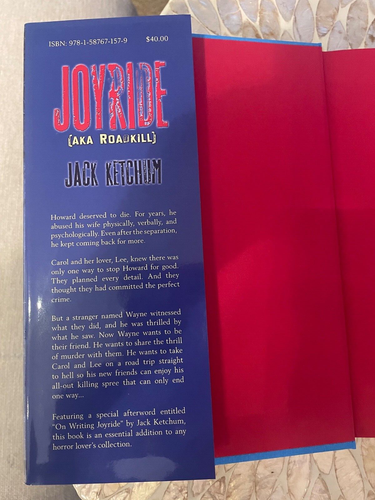 Joyride (AKA Road Kill) SIGNED by Jack Ketchum -Limited Edition Cemetery Dance - Foto 2 di 7