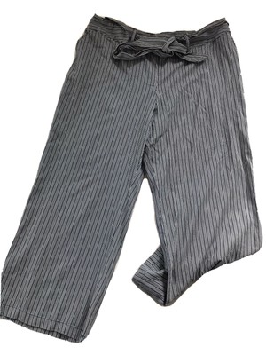 Striped Mid-Rise Relaxed Fit Pants 