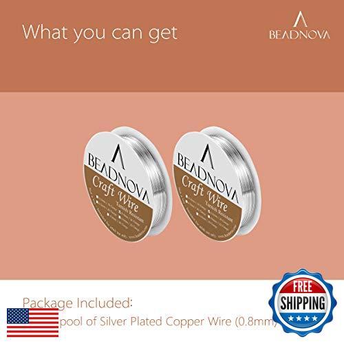 BEADNOVA Bare Copper Wire Tarnish Resistant Jewelry Making Wire (Silver Plate - Picture 3 of 5