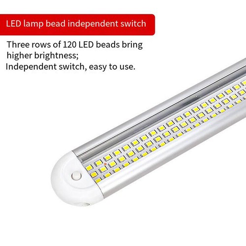 12-85V 120LED Car Interior Light Strip Bar Lamp Van Bus Caravan On/Off Switch - Photo 2/7