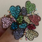 RHINESTONE BUTTERFLY RING NEW MULI COLORED ADJUSTABLE SIZE — photo 2
