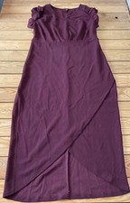 shein curve NWOT women’s ruffle sleeve midi dress size 2XL Maroon b9