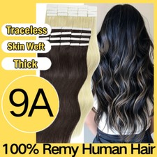 THICK Tape in Remi 100 Human Hair Extensions Real Remy Straight Mixed Blonde