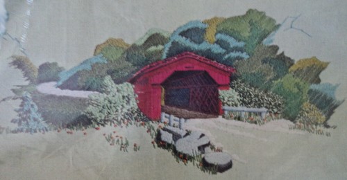 Kit de bordado creativo puente cubierto Paragon Needlecraft 17 x 28 - Imagen 2 de 5