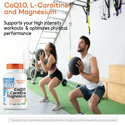 coq10 l-carnitine magnesium Doctor's Best CoQ10 L-Carnitine Magnesium Supplements 90 Count Energy  Recovery
