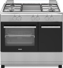 Nikkei Cucina a Gas 4 fuochi con Forno elettrico e Luce 90x60 cm Inox SN490XE