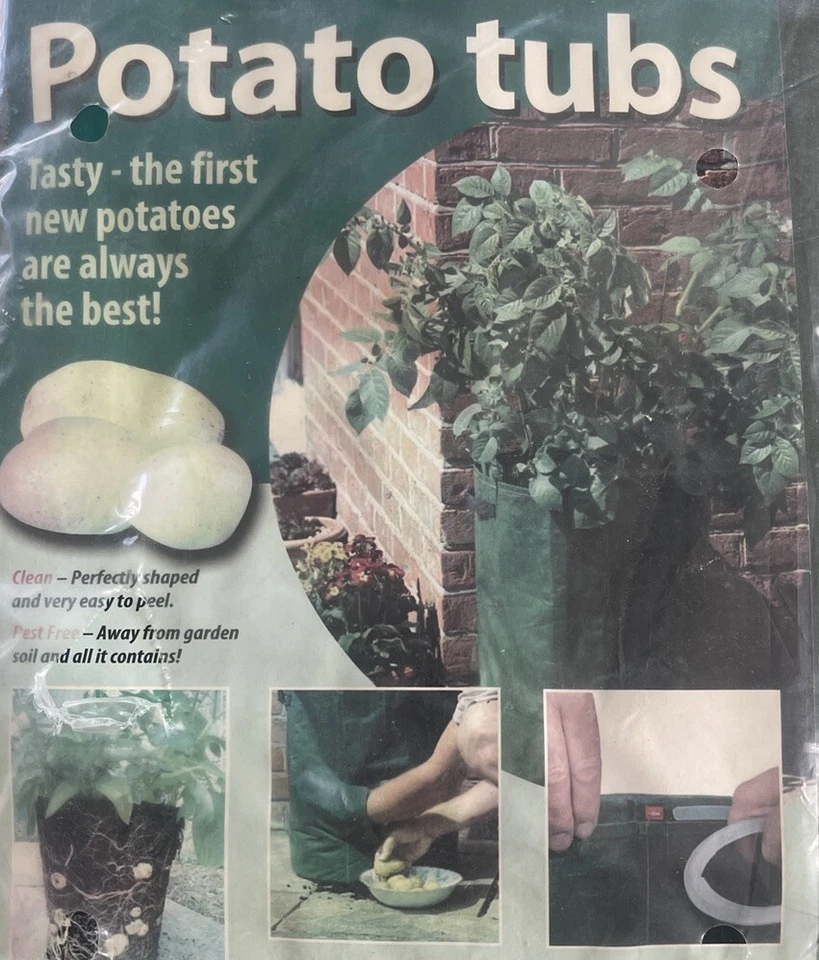 NUEVO 2 tinas de patatas Gardman 7505 20" x 16" bolsa de cultivo contenedor solapa de jardín Foto 4 de 4