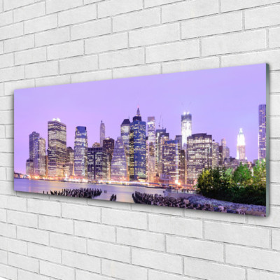 Tulup Wandbilder Glasbilder Dekobild 125x50 Stadt Gebäude