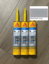 3 Pack Sikaflex 1A Polyurethane Construction Sealant, Aluminum Gray, In Date