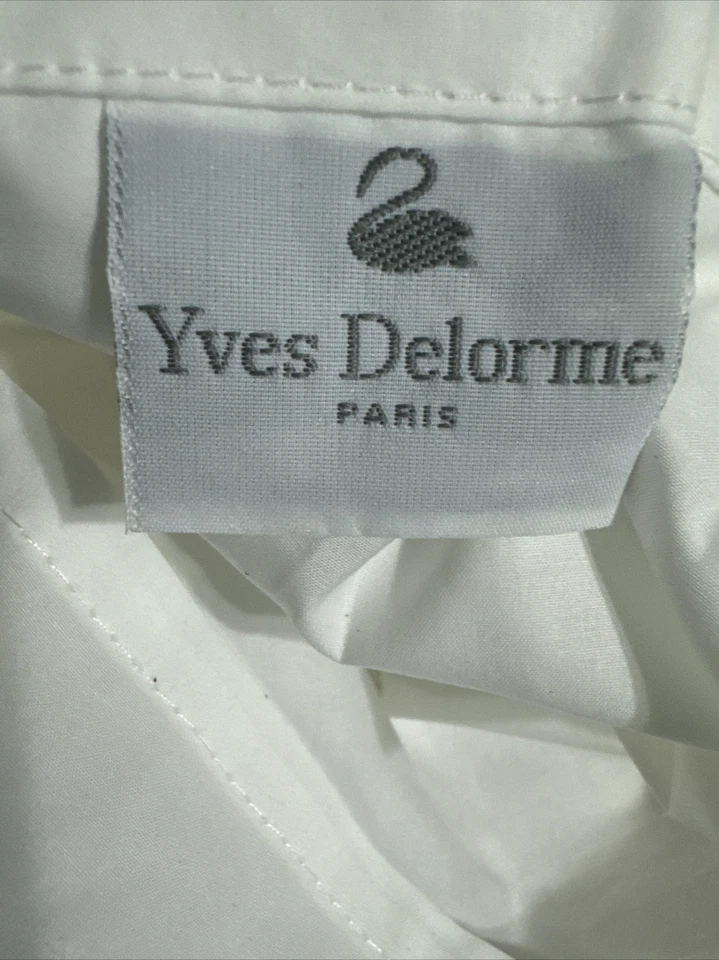 Yes Delorme Paris QUEEN SHAM 100% Cotton 22x30 Washable White Embroidered Ivory - Image 4 of 4