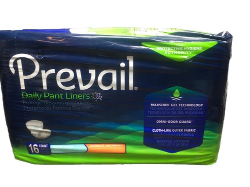(2) Prevail Daily Pant Liners (pads) Large Plus 16ct 13”x28”