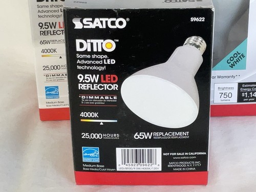 Lot 53SATCO S9620 BR30 9.5 Watt BR30 LED Bulbs 2700K Dimmable Reflector Light - Picture 6 of 7