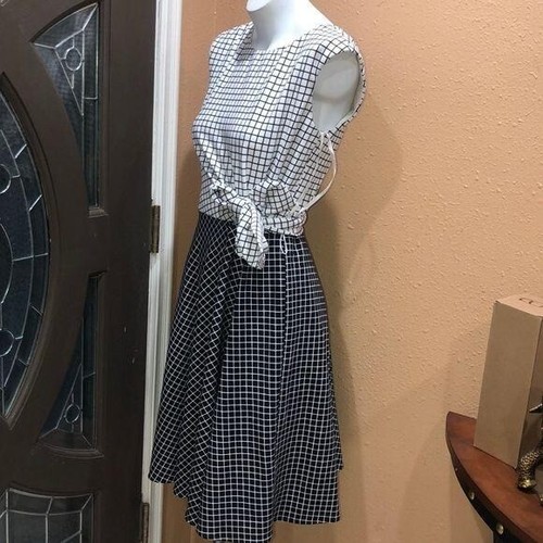 Tahari schwarz-weiß Kleid - Bild 5 von 6