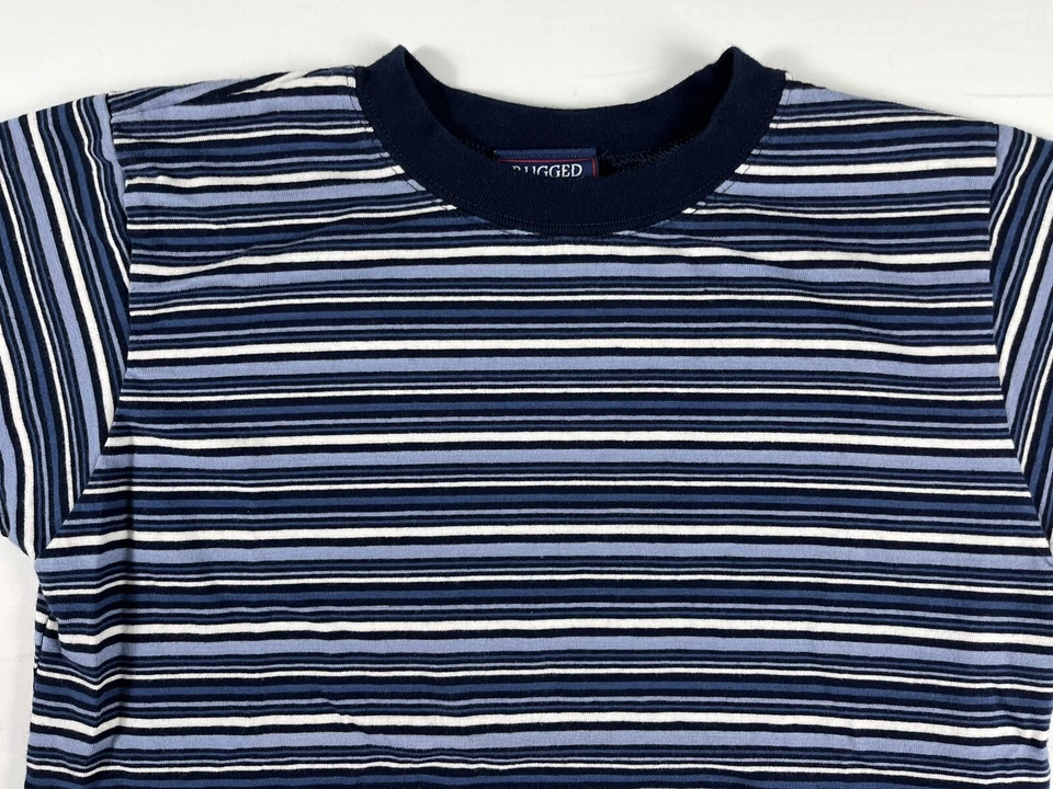 Lote de 2 camisetas a rayas azules Rugged Bear para niños talla 10 Foto 3 de 4