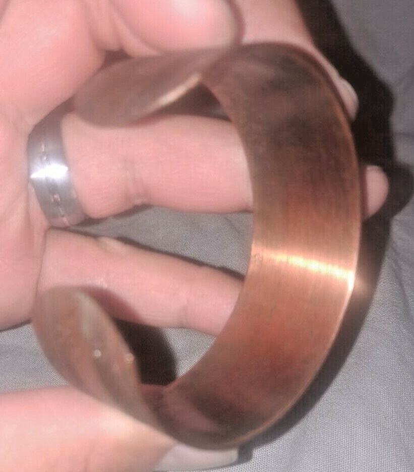 Solid Brass Hammered  Cuff Bracelet  Comfort Style - image 8