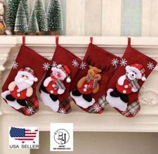 Christmas Stocking Santa Claus Candy Gift Bag Sock Xmas Tree Hanging Ornaments
