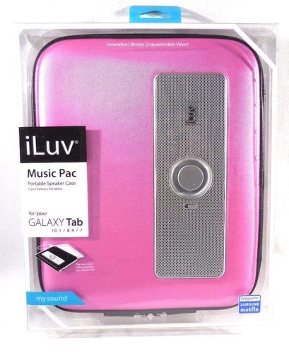 NIB RARE iLuv Music Pac Portable Stereo Speaker Case for Samsung Galaxy Tab PINK - Picture 2 of 8