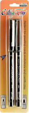 Uchida of America 6000-2C-1 Calligraphy Marker Set, 2.0 and 3.5Mm, Black, 2-Pack