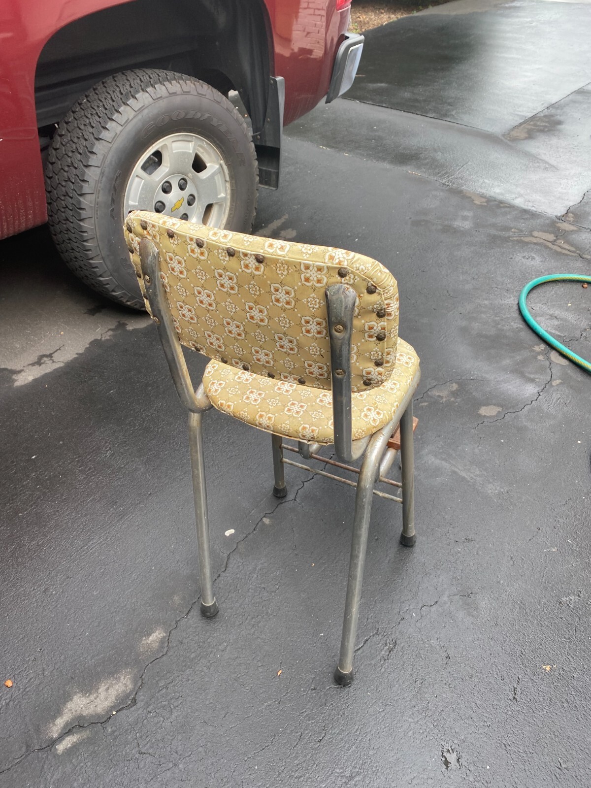 Vintage Cosco Stylaire Step Stool Metal Chair Pull Out Steps Golden eBay