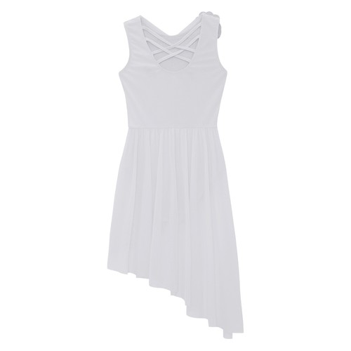 Freebily Kids Girls Skating Costume Sheer Overlay Sleeveless Asymmetrical AU - Picture 24 of 146