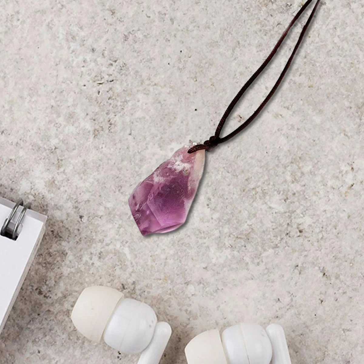 Fashion Amethyst Crystal Necklace Gemstone Pendant Hanging DIY