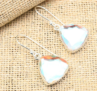 Rainbow Mystic Topaz Gemstone Handmade 925 Sterling Silver Jewelry Earring