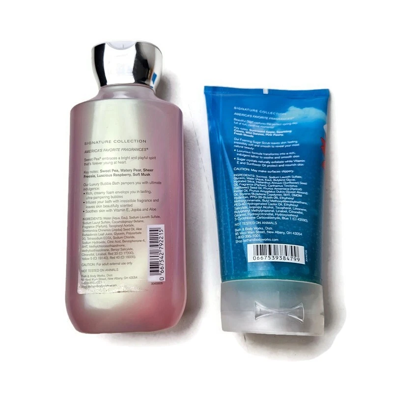 Bath & Body Works Beautiful Day Foaming Sugar Scrub 8 oz + Sweet Pea Bubble Bath - Image 2 of 2