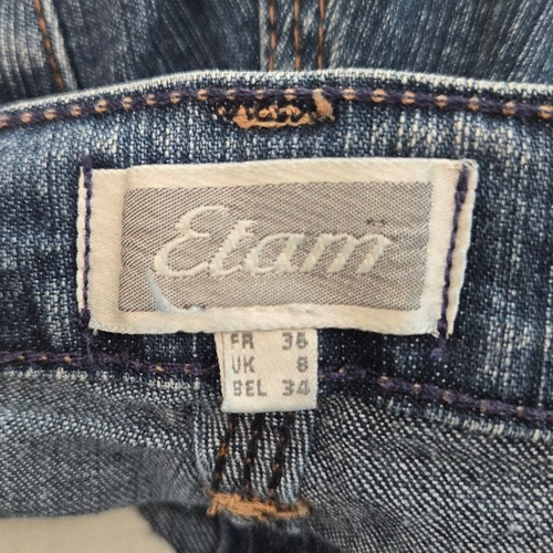 VINTAGE Etam Low Rise Flare Bootcut Jeans Y2K W27 L33 Stretch Denim UK 8 US 4-6 - Bild 3 von 11