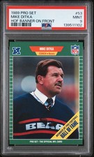 1989 PRO SET HOF BANNER ON FRONT #53 MIKE DITKA PSA 9