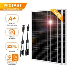 200W 12V Solar Panel Kit 100Watt PV Modual with Y Branch Connector for RV Boats