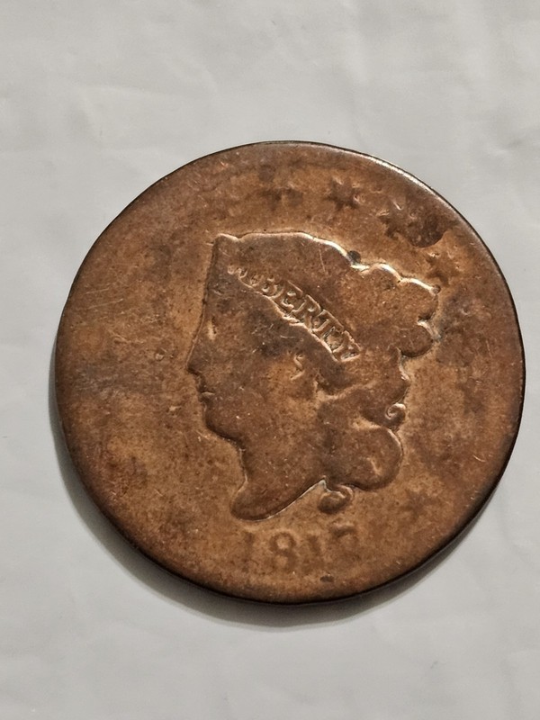 1817 15 Stars Coronet or Matron Head Large Cent - Cleaned 1c