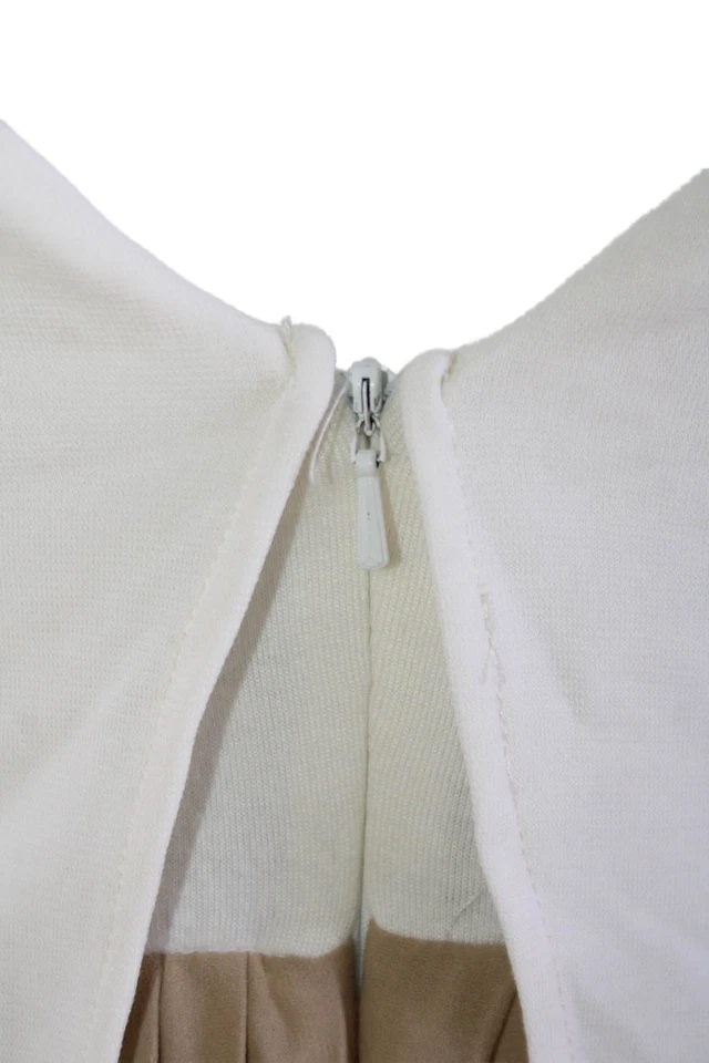 A.L.C. Conjunto de maxi vestido plisado beige a rayas sin mangas cuello redondo talla S para mujer Foto 4 de 4