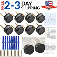 Black Upgraded 3-5mm Frameless Mirror Mounting Hardware 8 Pack Dual-Screw Fix...