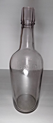 Antique Amethyst Sun Purple Whiskey Cylinder Bottle One Quart