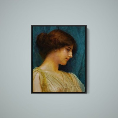 John William Godward - Study of a Girls Head - Art Print on Paper or Canvas