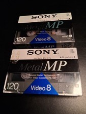 Lot of 2 NEW Sony Metal MP 8mm Standard Video Cassette 120 min P6-120MPL NTSC