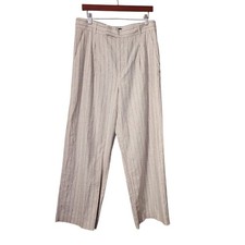 BANANA REPUBLIC Linen Stripe Tailored Ankle Pants Neutral Size 12