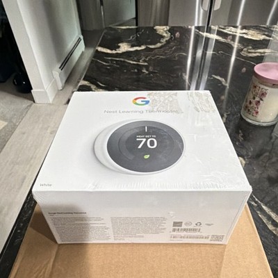 Google Nest Learning Thermostat Smart Programmable Wi-Fi Digital Display White