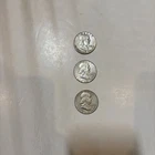 Franklin Half Dollars Silver Lot of 3 coins - 1961, 1962, 1963